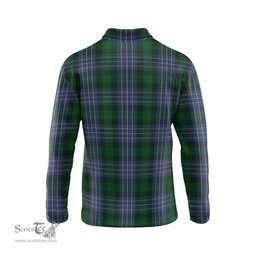 Scottish Hughes Tartan Long Sleeve Plaid Polo Shirt