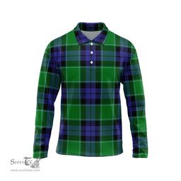Scottish Haldane Tartan Long Sleeve Plaid Polo Shirt