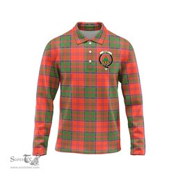 Scottish Grant Ancient Clan Crest Tartan Polo Long Sleeve Plaid Polo Shirt