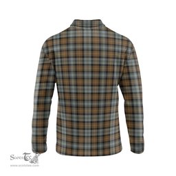 Scottish Gordon Weathered Tartan Long Sleeve Plaid Polo Shirt