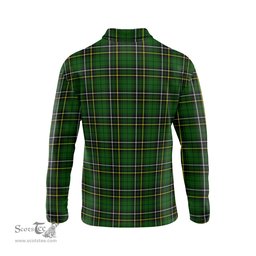 Scottish MacAlpin Modern Clan Crest Tartan Polo Long Sleeve Plaid Polo Shirt