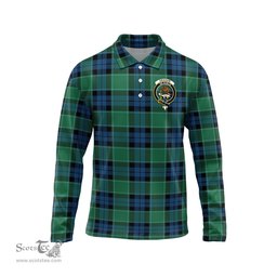 Scottish Graham of Menteith Ancient Clan Crest Tartan Polo Long Sleeve Plaid Polo Shirt