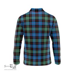 Scottish Guthrie Ancient Tartan Long Sleeve Plaid Polo Shirt