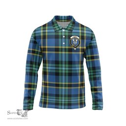 Scottish Hope Ancient Clan Crest Tartan Polo Long Sleeve Plaid Polo Shirt