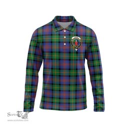 Scottish Logan Ancient Clan Crest Tartan Polo Long Sleeve Plaid Polo Shirt