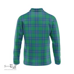 Scottish Irvine Ancient Clan Crest Tartan Polo Long Sleeve Plaid Polo Shirt