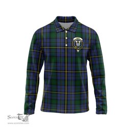 Scottish Hope Clan Originaux Clan Crest Tartan Polo Long Sleeve Plaid Polo Shirt