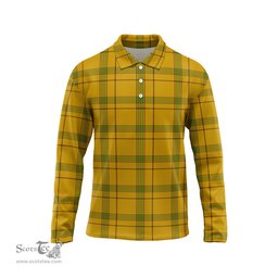 Scottish Houston Tartan Long Sleeve Plaid Polo Shirt