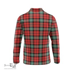 Scottish Kerr Ancient Tartan Long Sleeve Plaid Polo Shirt