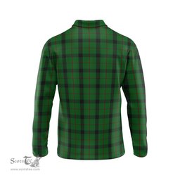 Scottish Kincaid Tartan Long Sleeve Plaid Polo Shirt