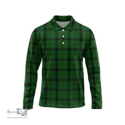 Scottish Kincaid Tartan Long Sleeve Plaid Polo Shirt