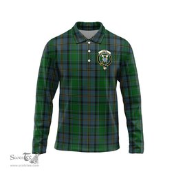 Scottish Hope Vere Clan Crest Tartan Polo Long Sleeve Plaid Polo Shirt