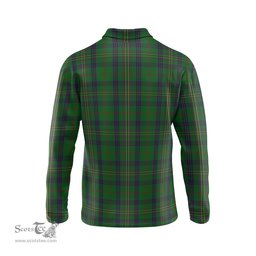 Scottish Kennedy Clan Crest Tartan Polo Long Sleeve Plaid Polo Shirt