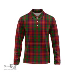 Scottish Geddes Tartan Long Sleeve Plaid Polo Shirt