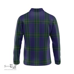 Scottish Lewis of Wales Tartan Long Sleeve Plaid Polo Shirt