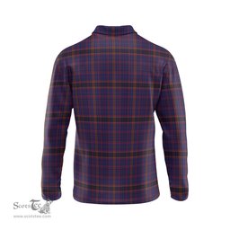 Scottish James of Wales Tartan Long Sleeve Plaid Polo Shirt