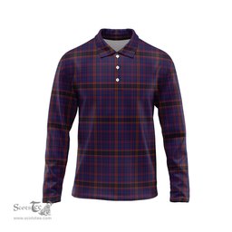 Scottish James of Wales Tartan Long Sleeve Plaid Polo Shirt