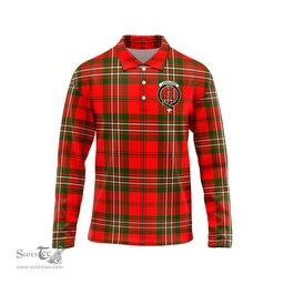 Scottish Langlands Clan Crest Tartan Polo Long Sleeve Plaid Polo Shirt