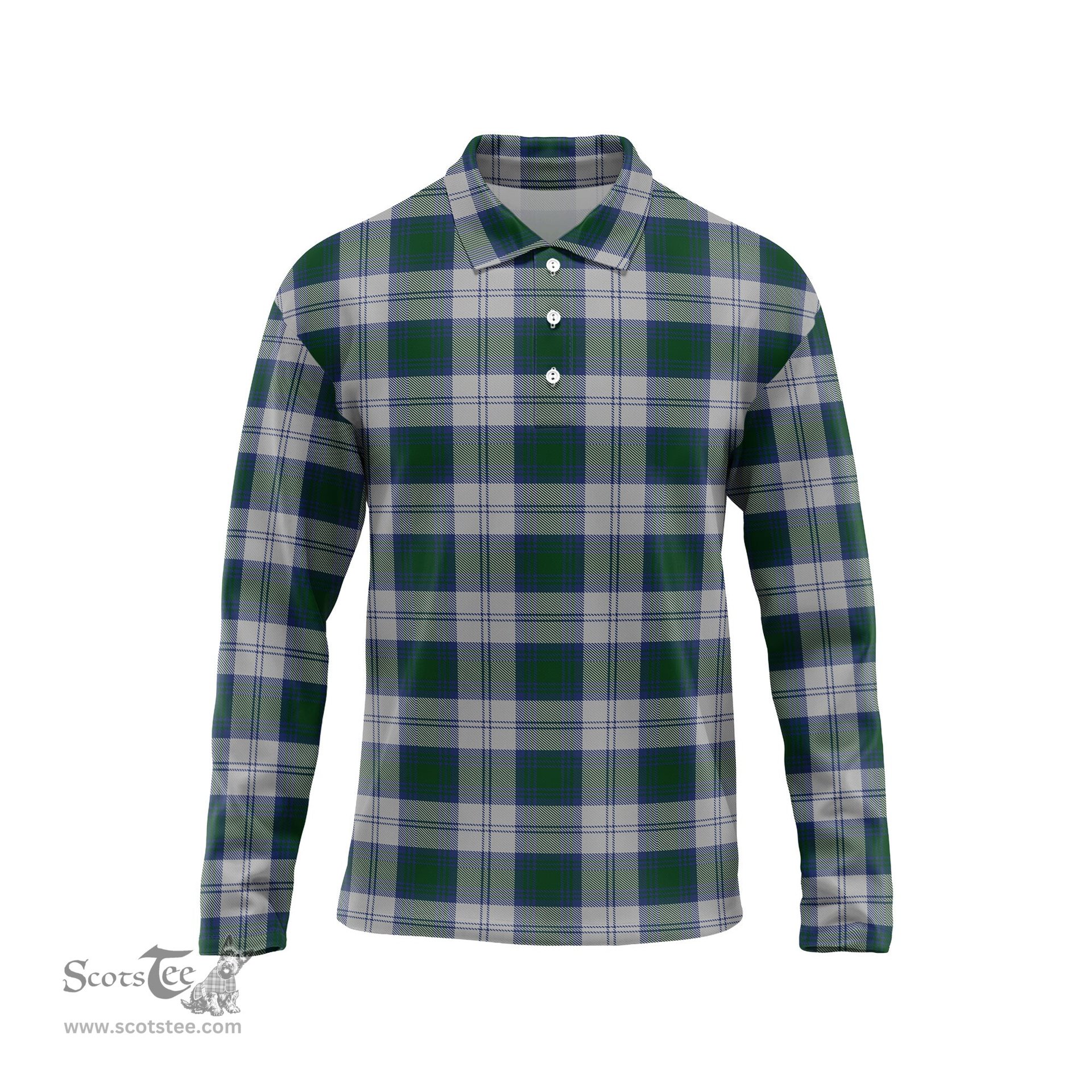 Scottish Lindsay Dress Tartan Long Sleeve Plaid Polo Shirt