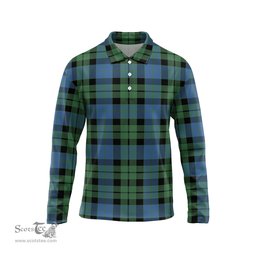 Scottish MacKay Ancient Tartan Long Sleeve Plaid Polo Shirt