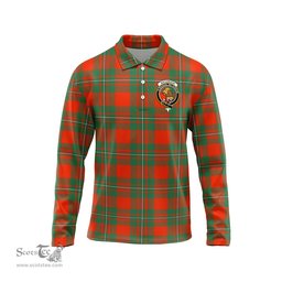 Scottish MacGregor Ancient Clan Crest Tartan Polo Long Sleeve Plaid Polo Shirt