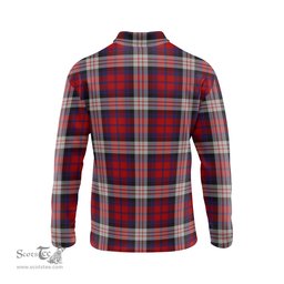 Scottish MacDonald Dress Irish Clan Crest Tartan Polo Long Sleeve Plaid Polo Shirt
