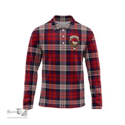 Scottish MacDonald Dress Irish Clan Crest Tartan Polo Long Sleeve Plaid Polo Shirt