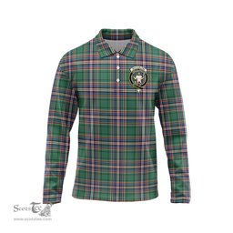 Scottish MacFarlane Hunting Ancient Clan Crest Tartan Polo Long Sleeve Plaid Polo Shirt