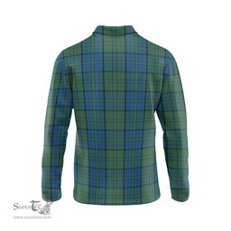 Scottish Lockhart Clan Crest Tartan Polo Long Sleeve Plaid Polo Shirt