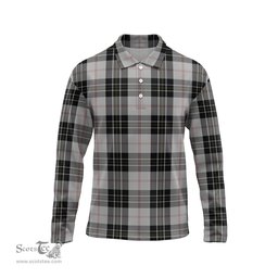 Scottish MacPherson Dress Tartan Long Sleeve Plaid Polo Shirt