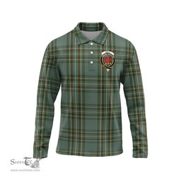 Scottish Kelly Dress Clan Crest Tartan Polo Long Sleeve Plaid Polo Shirt