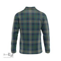 Scottish Kennedy Modern Clan Crest Tartan Polo Long Sleeve Plaid Polo Shirt