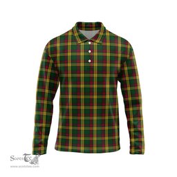 Scottish MacMillan Ancient Tartan Long Sleeve Plaid Polo Shirt