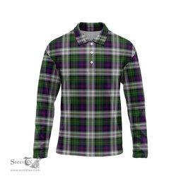 Scottish MacCallum Dress Tartan Long Sleeve Plaid Polo Shirt