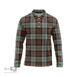 Scottish MacLeod of Harris Weathered Tartan Long Sleeve Plaid Polo Shirt