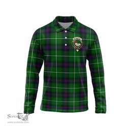 Scottish MacDonald of The Isles Clan Crest Tartan Polo Long Sleeve Plaid Polo Shirt