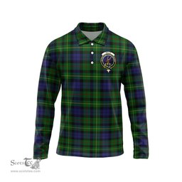 Scottish Rollo Clan Crest Tartan Polo Long Sleeve Plaid Polo Shirt