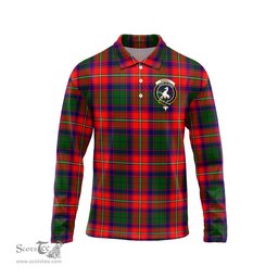 Scottish Riddell Clan Crest Tartan Polo Long Sleeve Plaid Polo Shirt