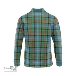 Scottish Paisley Tartan Long Sleeve Plaid Polo Shirt