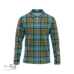 Scottish Paisley Tartan Long Sleeve Plaid Polo Shirt
