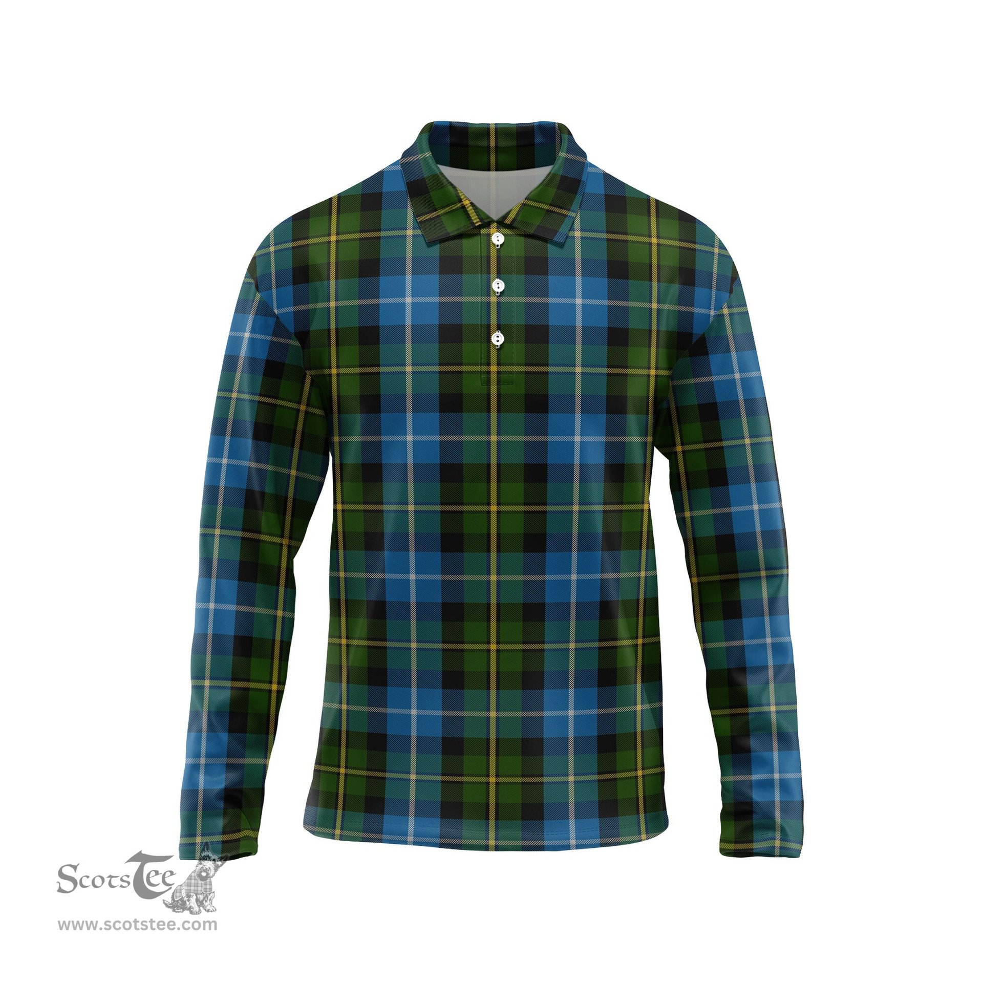 Scottish MacNeil of Barra Tartan Long Sleeve Plaid Polo Shirt
