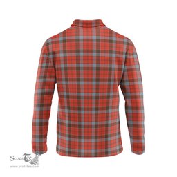 Scottish Robertson Weathered Tartan Long Sleeve Plaid Polo Shirt
