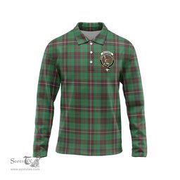 Scottish MacKinnon Hunting Ancient Clan Crest Tartan Polo Long Sleeve Plaid Polo Shirt