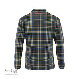 Scottish Scott Green Modern Tartan Long Sleeve Plaid Polo Shirt