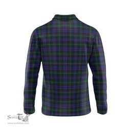Scottish Sempill Clan Crest Tartan Polo Long Sleeve Plaid Polo Shirt
