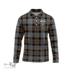 Scottish MacKay Weathered Clan Crest Tartan Polo Long Sleeve Plaid Polo Shirt