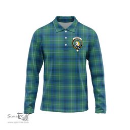Scottish Oliphant Ancient Clan Crest Tartan Polo Long Sleeve Plaid Polo Shirt