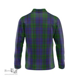 Scottish Strachan Clan Crest Tartan Polo Long Sleeve Plaid Polo Shirt