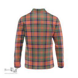 Scottish Stewart Royal Ancient Clan Crest Tartan Polo Long Sleeve Plaid Polo Shirt