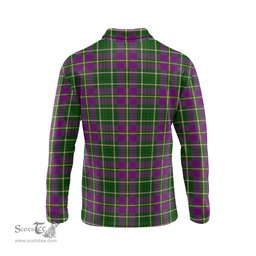 Scottish Taylor Clan Crest Tartan Polo Long Sleeve Plaid Polo Shirt